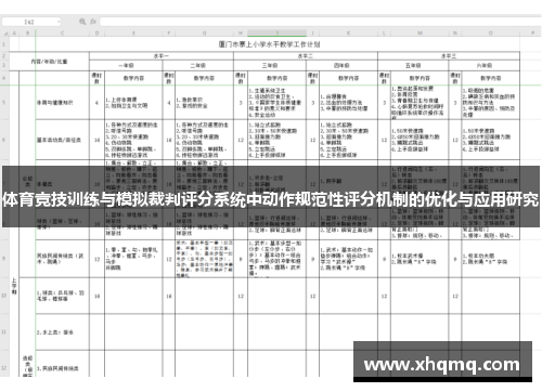 体育竞技训练与模拟裁判评分系统中动作规范性评分机制的优化与应用研究
